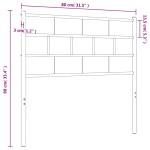 vidaXL Tăblie de pat metalică, negru, 75 cm
