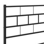 vidaXL Tăblie de pat metalică, negru, 80 cm
