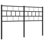 vidaXL Tăblie de pat metalică, negru, 135 cm