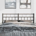 vidaXL Tăblie de pat metalică, negru, 135 cm
