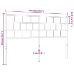 vidaXL Tăblie de pat metalică, negru, 140 cm
