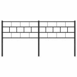 vidaXL Tăblie de pat metalică, negru, 180 cm