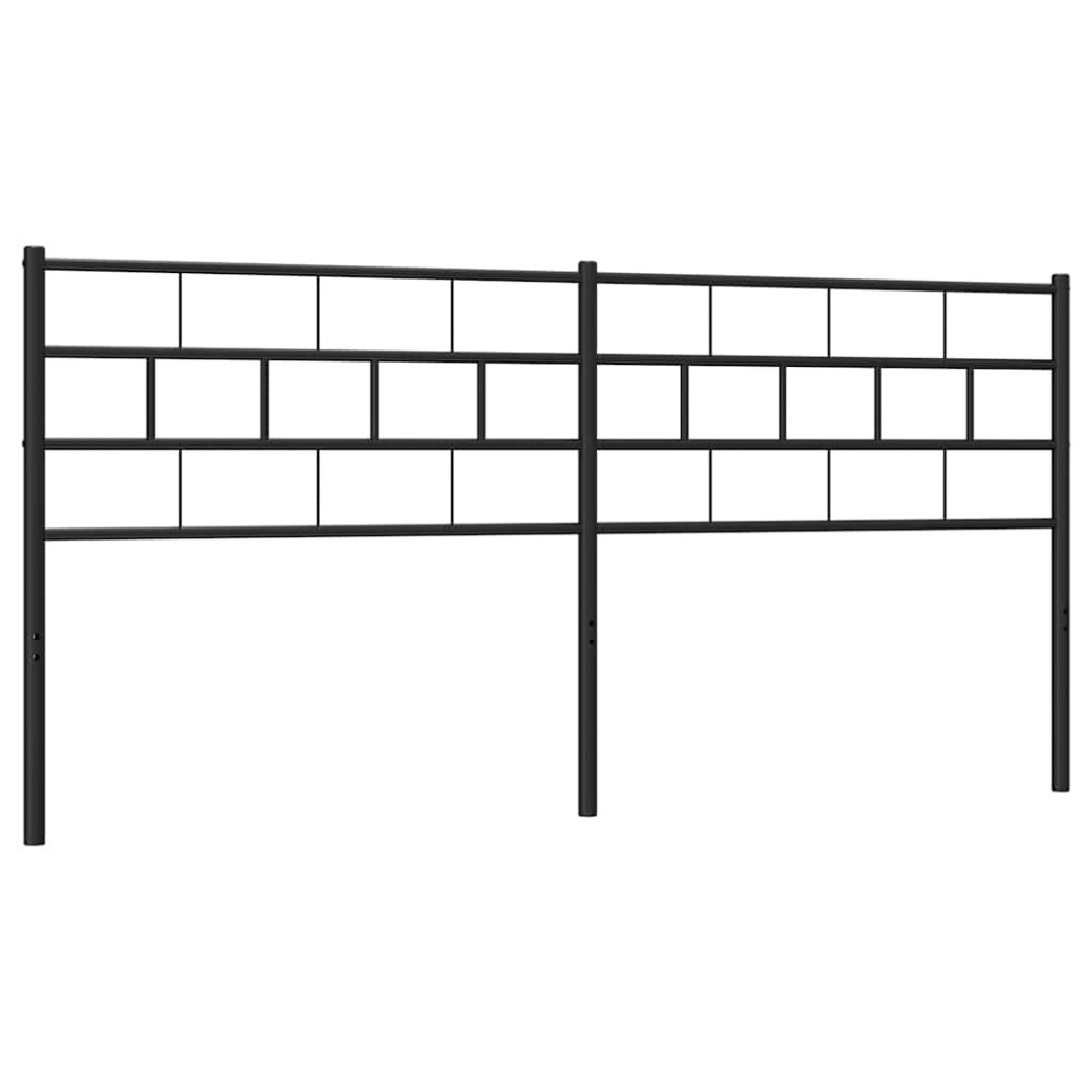vidaXL Tăblie de pat metalică, negru, 193 cm