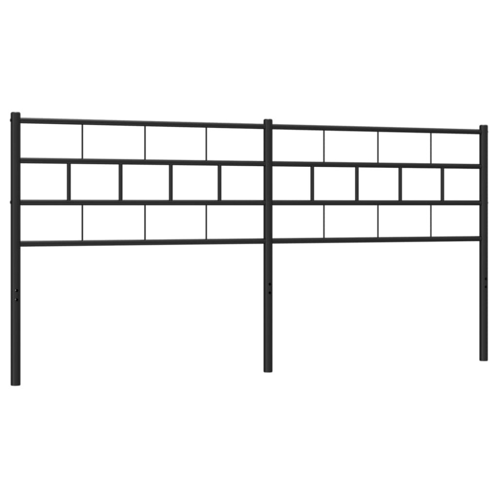 vidaXL Tăblie de pat metalică, negru, 200 cm