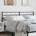 vidaXL Tăblie de pat metalică, negru, 200 cm