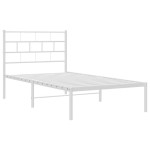 vidaXL Cadru de pat din metal cu tăblie, alb, 100x200 cm