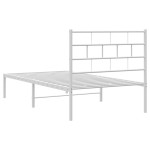 vidaXL Cadru de pat din metal cu tăblie, alb, 107x203 cm