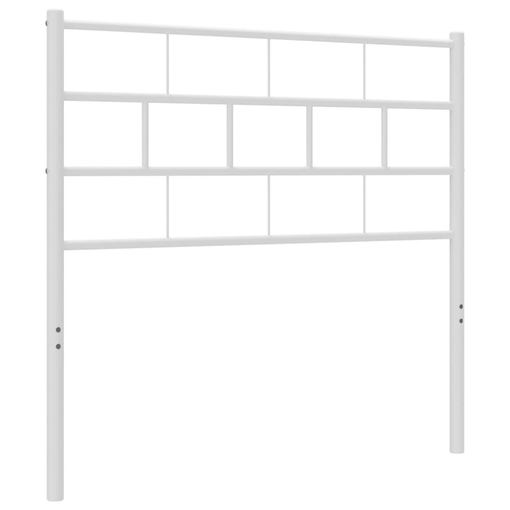 vidaXL Tăblie de pat metalică, alb, 75 cm