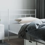 vidaXL Tăblie de pat metalică, alb, 75 cm vidaXL Tăblie de pat metalică, alb, 75 cm
