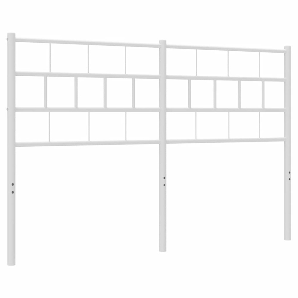 vidaXL Tăblie de pat metalică, alb, 150 cm