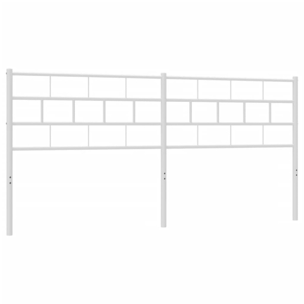 vidaXL Tăblie de pat metalică, alb, 200 cm
