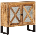 vidaXL Dulap, 80x30x71 cm, lemn masiv de mango brut și metal