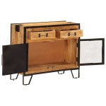 vidaXL Dulap, 80x31x66 cm, lemn masiv de mango brut și metal vidaXL Dulap, 80x31x66 cm, lemn masiv de mango brut și metal