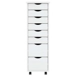 vidaXL Dulap rulant cu sertare MOSS, alb, lemn masiv de pin