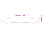 vidaXL Blat de masă rotund, Ø60x2,5 cm, lemn masiv de fag vidaXL Blat de masă rotund, Ø60x2,5 cm, lemn masiv de fag