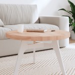 vidaXL Blat de masă rotund, Ø70x4 cm, lemn masiv de fag vidaXL Blat de masă rotund, Ø70x4 cm, lemn masiv de fag