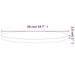 vidaXL Blat de masă rotund, Ø50x2,5 cm, lemn masiv de fag vidaXL Blat de masă rotund, Ø50x2,5 cm, lemn masiv de fag