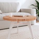 vidaXL Blat de masă rotund, Ø70x4 cm, lemn masiv de fag vidaXL Blat de masă rotund, Ø70x4 cm, lemn masiv de fag