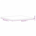 vidaXL Blat de masă pătrat, 80x80x2,5 cm, lemn masiv de fag