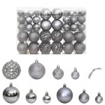 vidaXL Globuri de Crăciun, 100 buc, gri, 3 / 4 / 6 cm vidaXL Globuri de Crăciun, 100 buc, gri, 3 / 4 / 6 cm