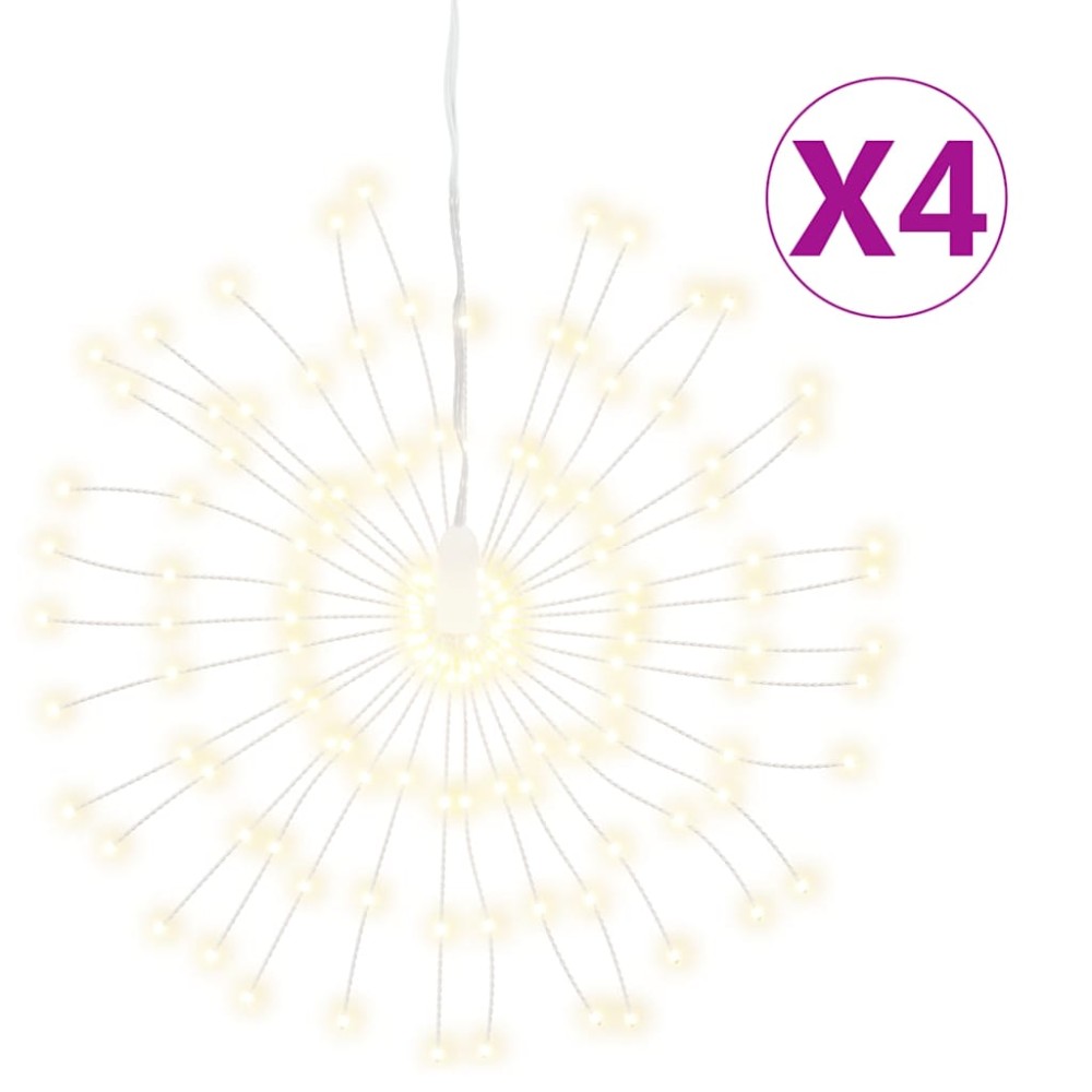 vidaXL Lumini stelare de Crăciun 140 LED-uri, 4 buc., alb cald, 17 cm