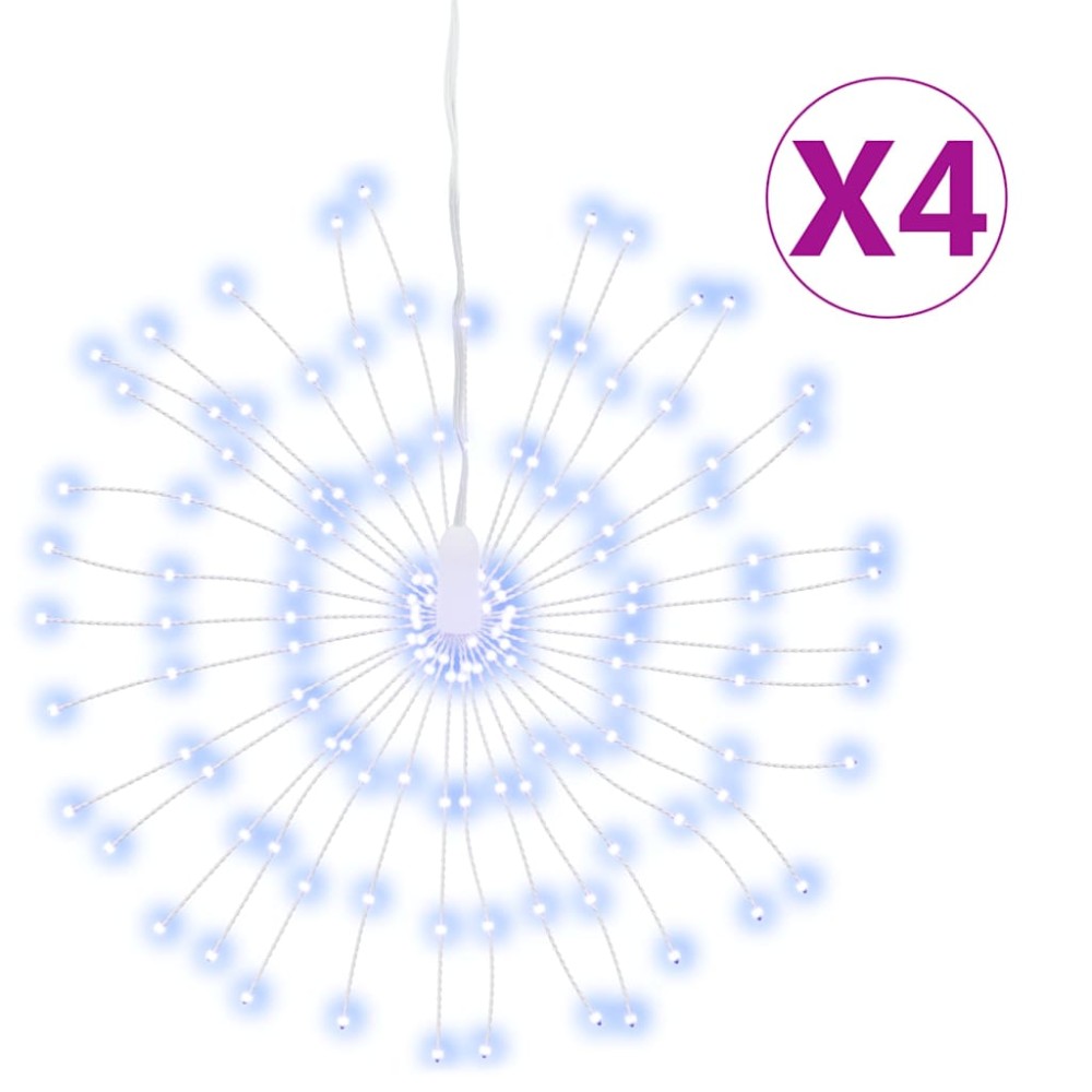 vidaXL Lumini stelare de Crăciun 140 LED-uri, 4 buc., alb rece, 17 cm