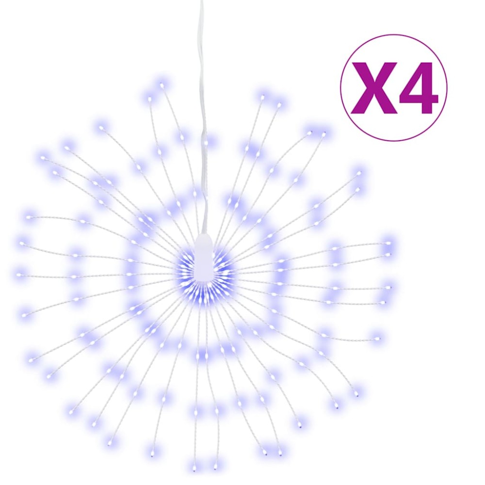 vidaXL Lumină stelară de Crăciun 140 LED-uri, 4 buc., albastru, 17 cm