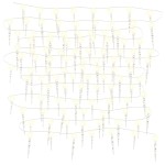 vidaXL Lumină de Crăciun tip țurțuri, 100 LED-uri, alb cald, 10 m, acrilică, PVC