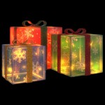 vidaXL Cutii de Crăciun iluminate, 3 buc., 64 LED-uri, alb cald vidaXL Cutii de Crăciun iluminate, 3 buc., 64 LED-uri, alb cald