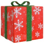 vidaXL Cutii de Crăciun iluminate, 3 buc., 64 LED-uri, alb cald vidaXL Cutii de Crăciun iluminate, 3 buc., 64 LED-uri, alb cald