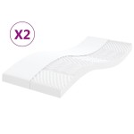 vidaXL Saltele din spumă, 2 buc. alb 90x190 cm, 7 zone duritate 20 ILD vidaXL Saltele din spumă, 2 buc. alb 90x190 cm, 7 zone duritate 20 ILD