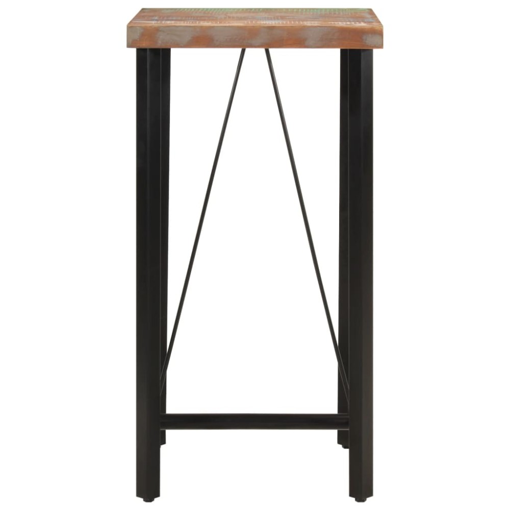 vidaXL Masă de bar, 55x55x107 cm, lemn masiv reciclat și fier