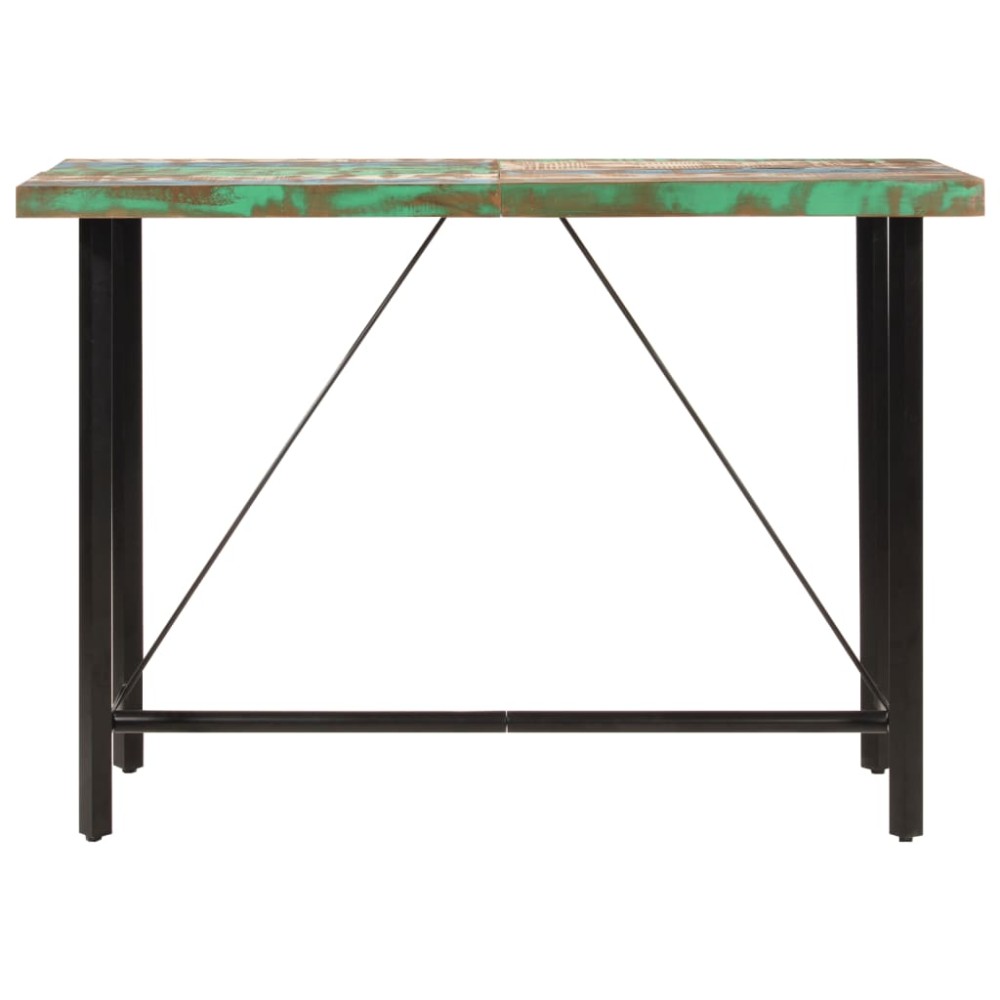 vidaXL Masă de bar, 150x70x107 cm, lemn masiv reciclat și fier