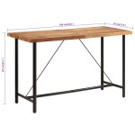 vidaXL Masa de bar 180x70x107 cm, lemn masiv de acacia și fier vidaXL Masa de bar 180x70x107 cm, lemn masiv de acacia și fier