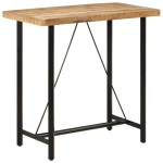 vidaXL Masă de bar, 110x55x107 cm, lemn masiv de mango și fier vidaXL Masă de bar, 110x55x107 cm, lemn masiv de mango și fier
