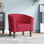 vidaXL Fotoliu tip cuvă, roșu vin, material textil vidaXL Fotoliu tip cuvă, roșu vin, material textil