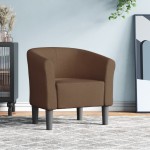 vidaXL Fotoliu tip cuvă, maro, material textil vidaXL Fotoliu tip cuvă, maro, material textil