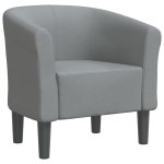 vidaXL Fotoliu tip cuvă, gri deschis, material textil