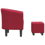 vidaXL Fotoliu tip cuvă cu taburet, roșu vin, material textil vidaXL Fotoliu tip cuvă cu taburet, roșu vin, material textil