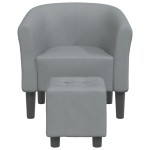 vidaXL Fotoliu tip cuvă cu taburet, gri deschis, material textil vidaXL Fotoliu tip cuvă cu taburet, gri deschis, material textil