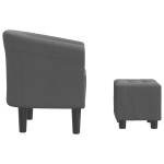 vidaXL Fotoliu tip cuvă cu taburet, gri închis, material textil