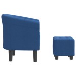 vidaXL Fotoliu tip cuvă cu taburet, albastru, material textil vidaXL Fotoliu tip cuvă cu taburet, albastru, material textil
