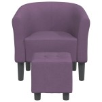 vidaXL Fotoliu tip cuvă cu taburet, violet, material textil vidaXL Fotoliu tip cuvă cu taburet, violet, material textil