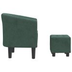 vidaXL Fotoliu tip cuvă cu taburet, verde închis, catifea vidaXL Fotoliu tip cuvă cu taburet, verde închis, catifea