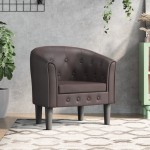 vidaXL Fotoliu tip cuvă, maro, piele ecologică vidaXL Fotoliu tip cuvă, maro, piele ecologică