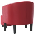 vidaXL Fotoliu tip cuvă cu taburet, roșu vin, piele ecologică