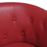 vidaXL Fotoliu tip cuvă cu taburet, roșu vin, piele ecologică