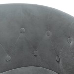 vidaXL Fotoliu tip cuvă cu taburet, gri închis, catifea