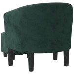 vidaXL Fotoliu tip cuvă cu taburet, verde închis, catifea