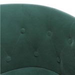 vidaXL Fotoliu tip cuvă cu taburet, verde închis, catifea